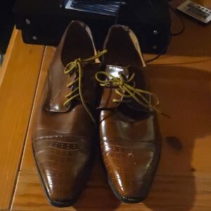 Elegant Brown Leather Men's Oxfords
